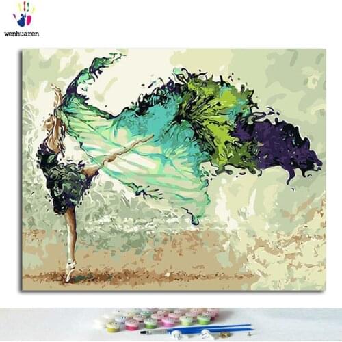 Paint by number, paint with paint, paint home decorations digitally by the woman on the picture