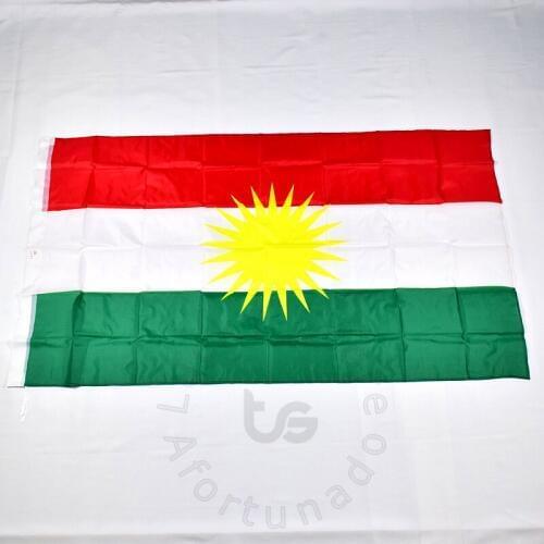 Kurdish flag 90*150cm Kurdistan Flag Kurdish Polyester Hanging Flag and Bannes 2 Sides Printed Home flag