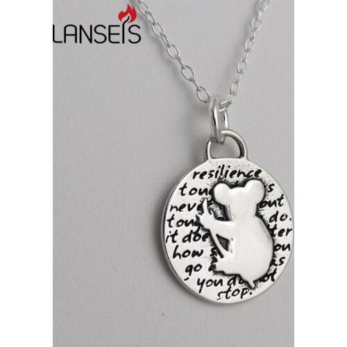Lanseis 20pcs Inspirational Koala Bear Charm Necklace2
