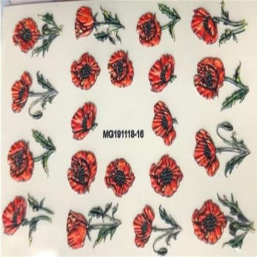 High Quality 6d Cubic Flowers Nail Stickers Fashion Water Slide Water Decals