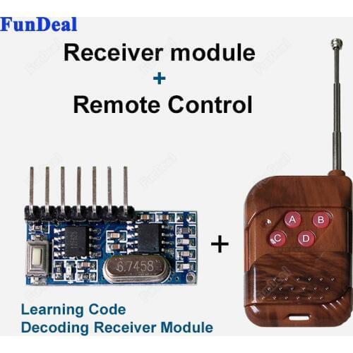1set 4 CH 433Mhz Key Wireless Remote Control Kits Superheterodyne Learning Code Decoding Receiver Transmitter Module For Arduino