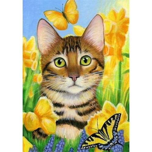 Animal Cat DIY Embroidery Cross Stitch 11CT Kits Craft Needlework Set Cotton Thread Printed Canvas Home Decoration Design