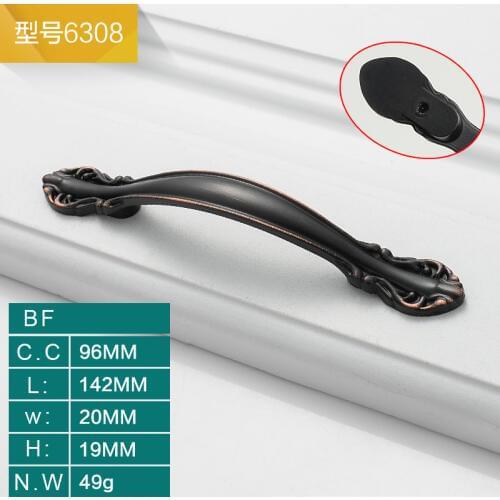 New Exquisite Cabinet USA European Black Handle Simple Black Bronze Handle Closet Drawer Cabinet Furniture Door Handle