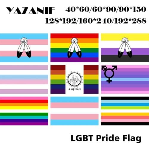 YAZANIE Any Size Single or Double Sided LGBT Rainbow Flags Bigender Transsexual Two-Spirit Nine Stripe LGBT Diversity Pride Flag