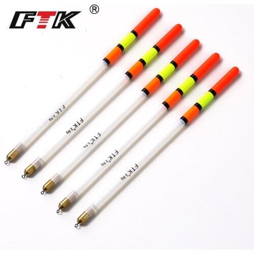 FTK 10PCS/LOT 1.5/2.0/2.5/2.6/3.0G Clear Plastic Fishing Float Carp / Coarse Fishing Floats Tube Mix Sizes