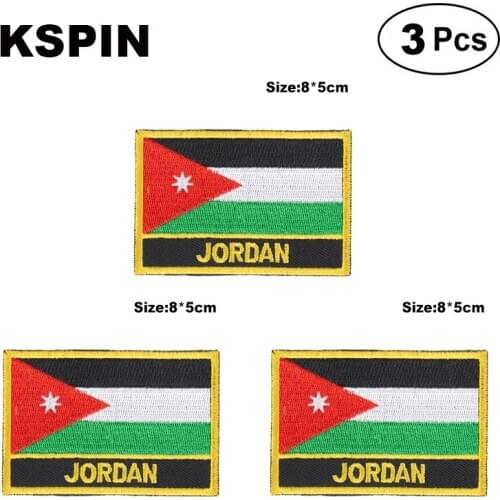 Jordan Rectangular Shape Flag patches embroidered flag patches national flag patches for clothing DIY Decoration