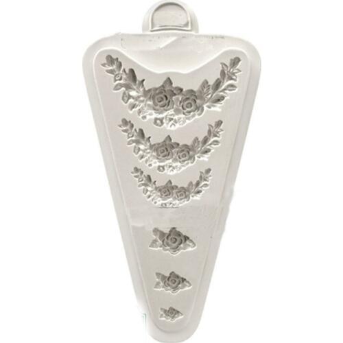 PRZY Fold Sugar Molds Silicone Mold 5 Size for Fondant Cake Decorations Silica Gel Frosted Sugar Cake Rose Moulds Eco-friendly