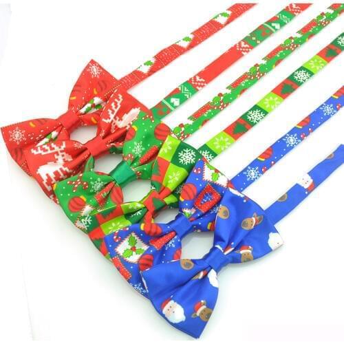 Christmas Bow tie Women Men`s Unisex Tuxedo Classic 17 X-Mas Pattern Mix Party Tie Adjustable Cravat Butterfly Knot Gift Cravat