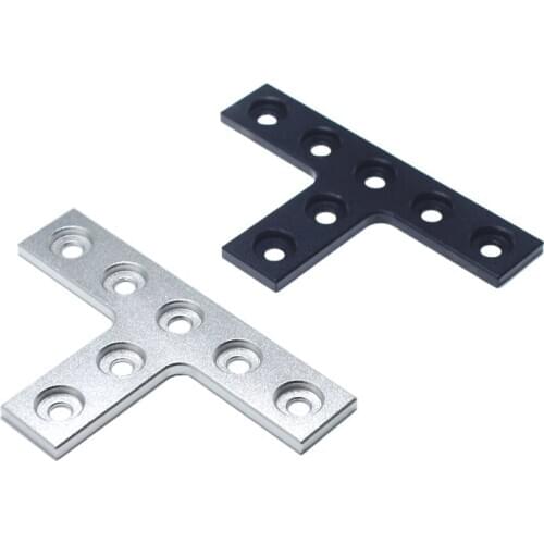 Silver / Black 7 hole T joining plate for 2020 aluminum profile