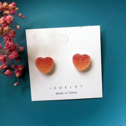Lovely Resin Star Heart Jelly Studs Earrings For Women Kids Jewelry Funny Sugar Candy Party Ear Studs Christmas Gifts