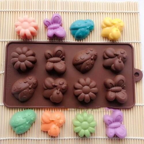 8Holes Insect Silicone Mold Butterflies Bee Beetle Cake Molds DIY Fondant Jelly Pudding Chocolate Mold Handmade Soap Molds Forms