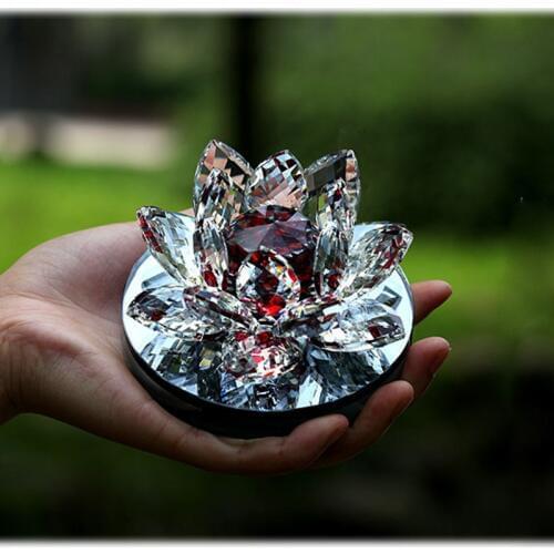 Wedding Favors Colorful Blooming Crystal Lotus Car Empty Perfume Bottle For Valentines Gifts Home Decoration