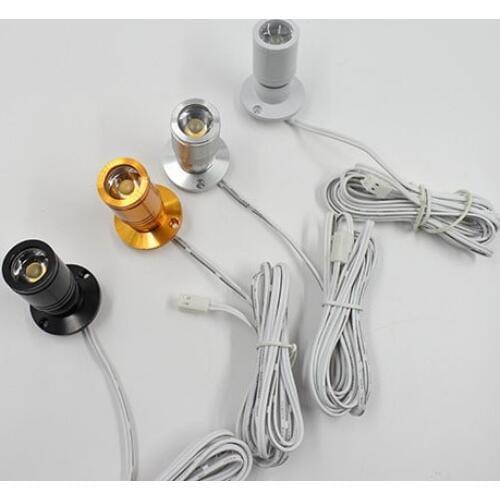 12V Led Spotlight Cabinet Mini Spot Light Recessed Down light Cupboard Showcase Display Light 1W Aluminum Body