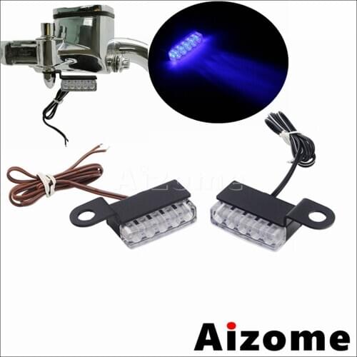Universal 8mm Bolt Motorcycle Mini LED Light Blue Lightings Turn Signal Brake Lamp for Harley Cafe Racer Choppers Honda Yamaha
