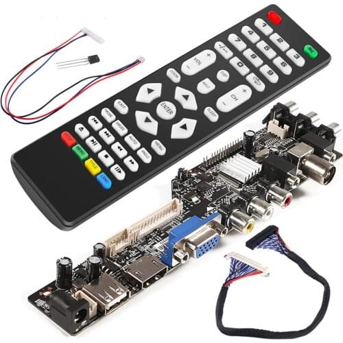Universal Remote Control with IR Receiver LCD Driver Controller Board Suitable For V59 V56 3463A DVB-T2 V29 3663LUA Driver Board