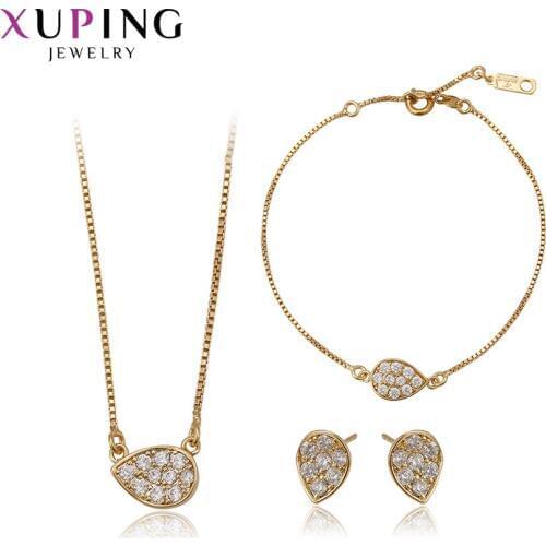 Xuping Fashion Elegant Set for Girl Women Exquisite Temperament Style Imitation Jewelry Sets Gift for Thanksgiving 62186