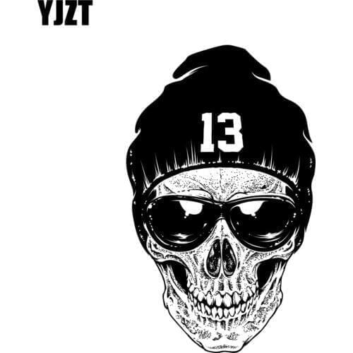 YJZT 9CM*14.4CM Personality Hand Painted Skull Funny Decal Car Body Accessories Sticker 6-2315