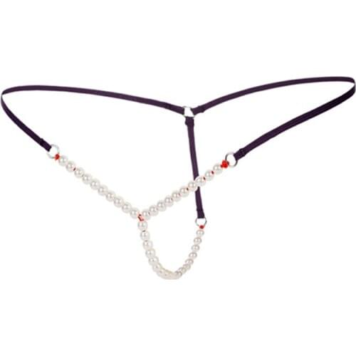 Women Sexy Pearl G-string Panties Elastic Seamless Thongs Underwear Ladies Erotic Lingerie G-strings Briefs Knickers Sleepwear