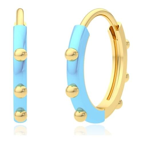 CANNER 2021 Luxury Geometric Color Zircon Earrings For Women 925 Sterling Silver Enamel Huggie Earrings Wedding Jewelry Aretes