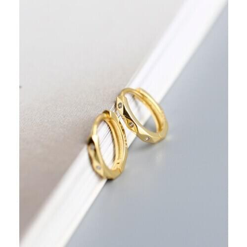 OUFEI 100%925 Sterling Silver Hoop Earrings For Women Simple Fashion Jewelry 18K Gold Delicate Earrings Seller Sells At a Loss