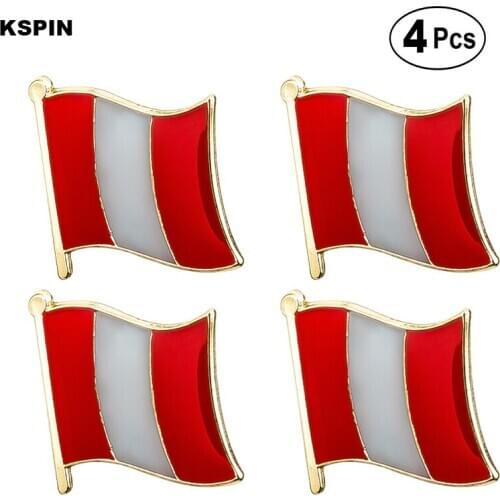 Peru Flag Pin Lapel Pin Badge Brooch Icons 4pcs
