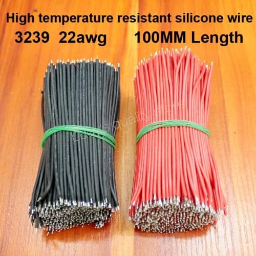 100pcs/lot High Temperature Silicone Wire 3239 22awg Solderable Rubber 0.3 Square Tinned Copper Fittings