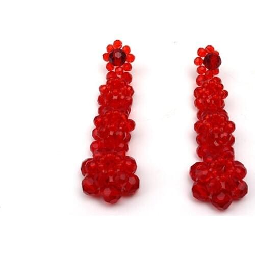 2019 classic long resin beads earring crystal flower earrings for women