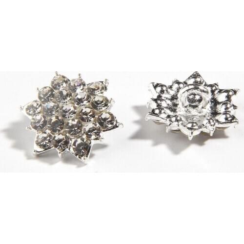 50PCS 18mm 0.7" Clear Shank Back Star Crystal Rhinestone Buttons for Sewing Shoe Cloth