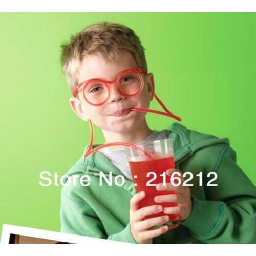 60 pcs Party favor Magic plastic glasses straw Funny Christmas gift plastic drinking straw