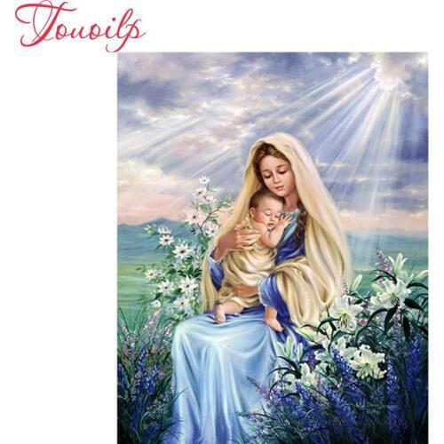 Diamond Painting Virgin Mary kids Christian Religion Jesus Christ DIY 3D Diamond Embroidery Maternal Love Child Religious Gifts