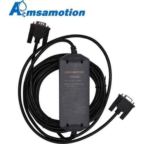 Amsamotion S7-200 PLC Programming Cable PC-PPI+ Adapter For Siemens 6ES7901-3CB30-0XA0 Download Line 187.5kbps Support WIN7/XP