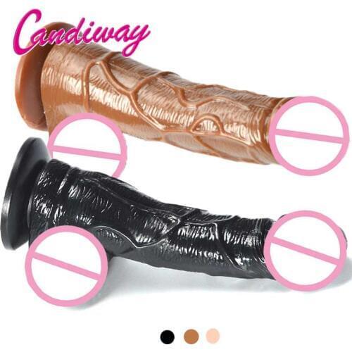 Big realistic Dildo Flexible penis Gspot textured shaft Masturbation strong suction Waterproof Sex toy Product for women