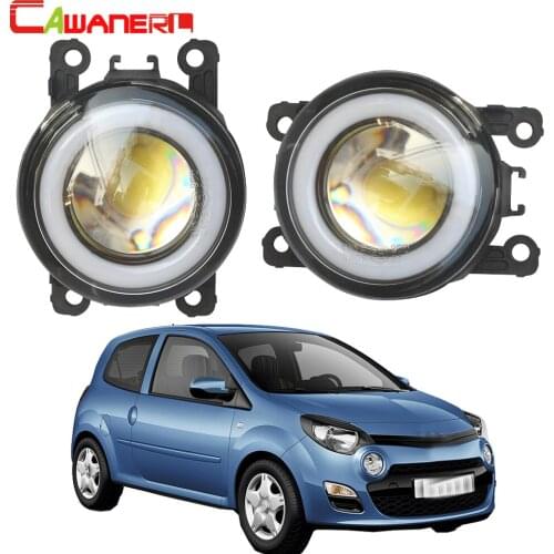 Cawanerl For Renault Twingo Hatchback 2007-2015 Car 3000LM LED Fog Light COB Angel Eye Daytime Running Light H11 12V 2 Pieces