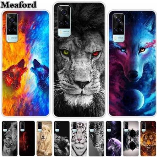 For Vivo Y31 2021 Case Soft TPU Silicone Animal Print Phone Case For Vivo Y31 Coque Cool Cartoon Capa For Vivo Y 31 Lion 6.58"