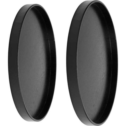 Tea tray Wooden Round Black Anti-slip Tea Tray Serving Table for Home Shop Office Bar Use