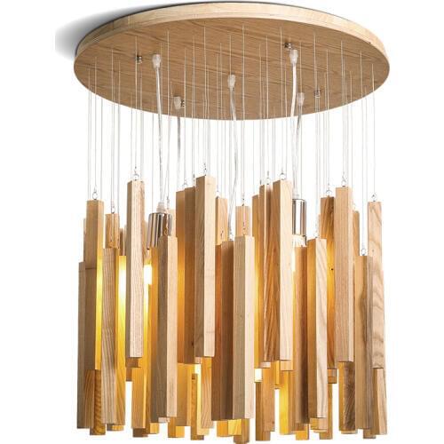 Wood Led Pendant Lights Modern Simple Bedroom Living Room Hanging Lamp Dining Restaurant Hang Lights Home Lighting Fixture