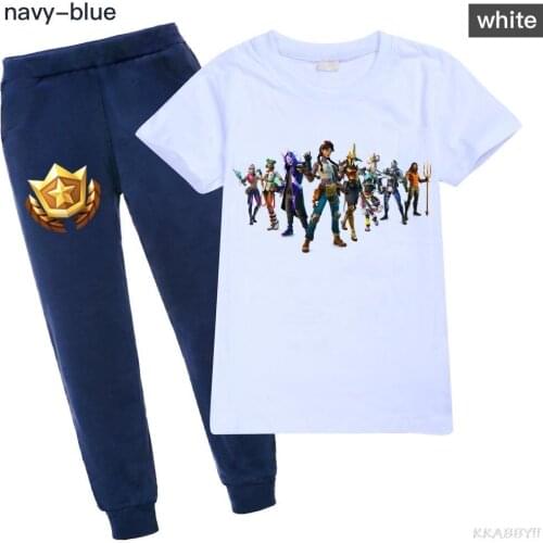 Fortnite Kids Clothes Sets Hot Summer Short Sleeve cotton T Shirt for Girls Boys Streetwear Teenager Children Suit