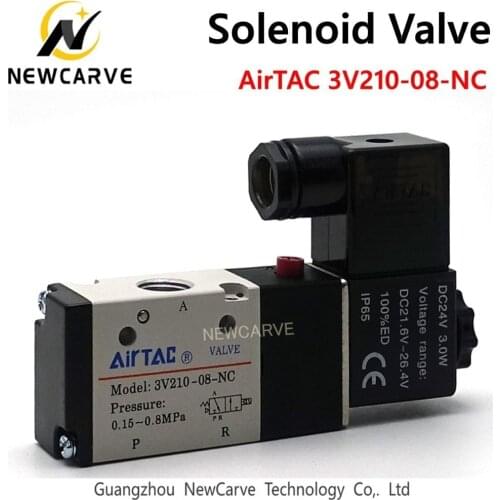 ATC Spindle Solenoid Valve Airtec 3V210-08-NC 220V 24V Two Three Valve Normally Closed Magnetic Valve NEWCARVE