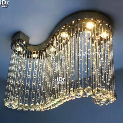 S-type crystal lamp living room bedroom modern minimalist restaurant K9 crystal chandelier Chandeliers free delivery