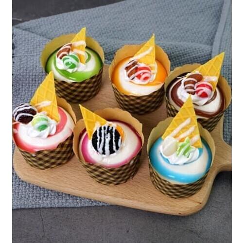 Simulation dessert artificial food photo props restaurant bakery shop store house decor fruit cream fake paper cup cake model