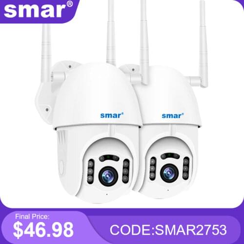 Smar 2PCS/Lot H.265X PTZ Wifi IP Camera 1080P AI Security Camera Wireless Two-way Audio Speed Dome Outdoor Waterproof CCTV Onvif