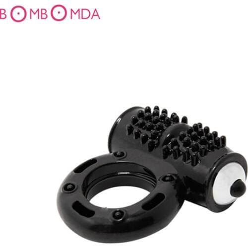 Penis Ring Time Delay Ring Black Power Ring 10 Speeds Super Strong Vibration Waterproof Clit Stimuation Stretchy Cock Ring