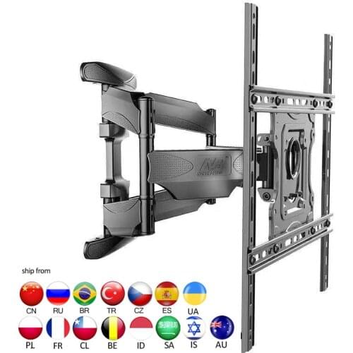 NB 757-L400 strong 6 arm 32-70" VESA lcd tv mount bracket in wall with plastic cover 100lbs swing arms articulating