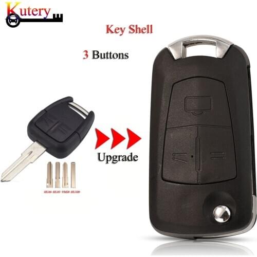 Kutery Remote Car Key Shell For Opel/Vauxhall Astra H zafira B 3 Buttons Key Case Fob With Different Uncut Key Blade