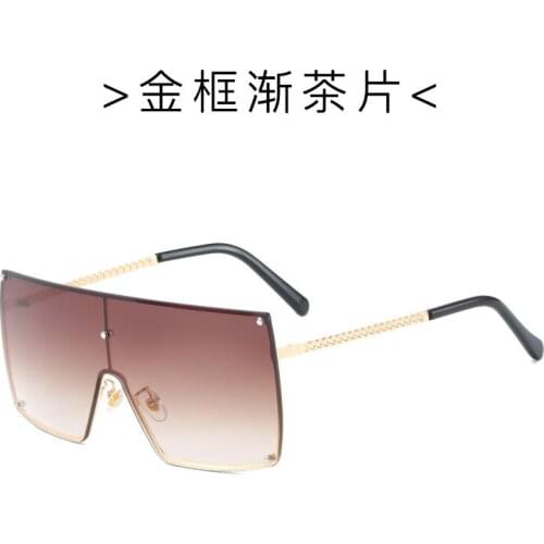 Fashion large-frame continuous-style sunglasses graded ocean sheet personality women men metal big size sunglasses