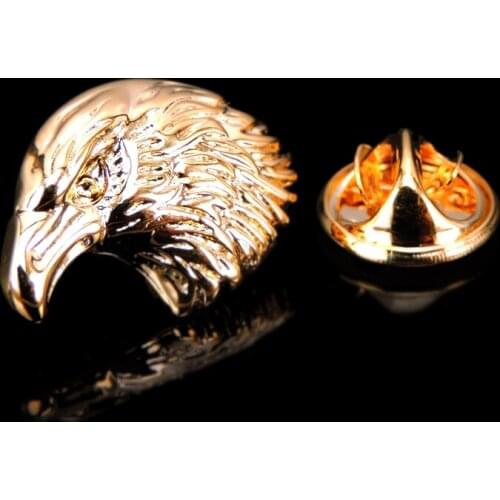 Animal shape gold bird head Brooch mens Lapel Pin clothing backpack badge mens and womens fashion jewelry