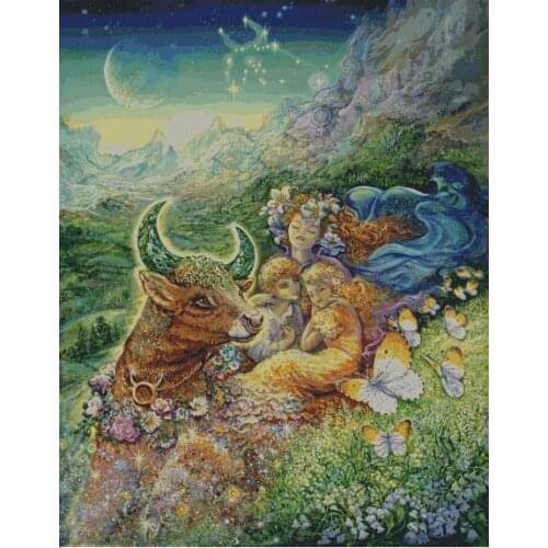 Taurus Zodiac Cattle Large version Top Quality Embroidery Needlework 14CT Unprinted Cross Stitch Kits DIY Handmade Home Decor