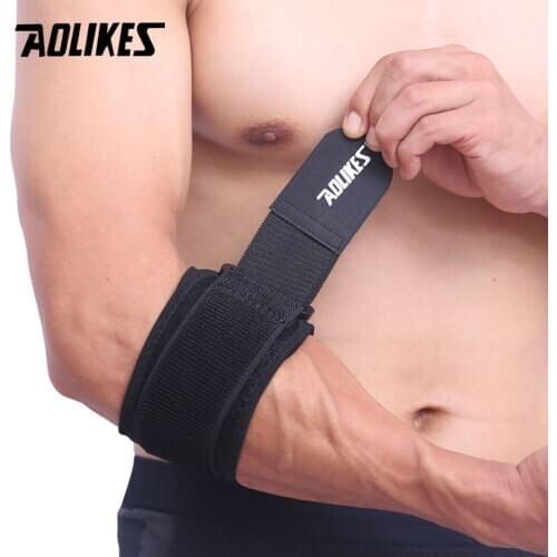 AOLIKES 1PCS Adjustbale Tennis Elbow Support Guard Pads Golfers Strap Elbow Lateral Pain Syndrome Epicondylitis Brace