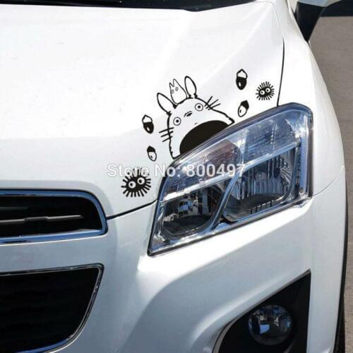 10 x Newest Car-Styling Funny Cartoon Lovely Cat Totoro Car Stickers Decals for Toyota Ford Focus 2 Chevrolet VW Opel Tesla Lada