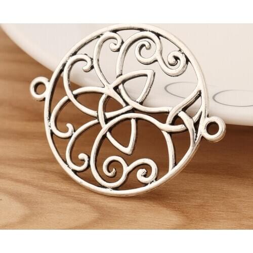 5 Pieces Tibetan Silver Large Celtics knot Tree Connector Charms Pendants for Jewellery Making Accessories 49x40mm